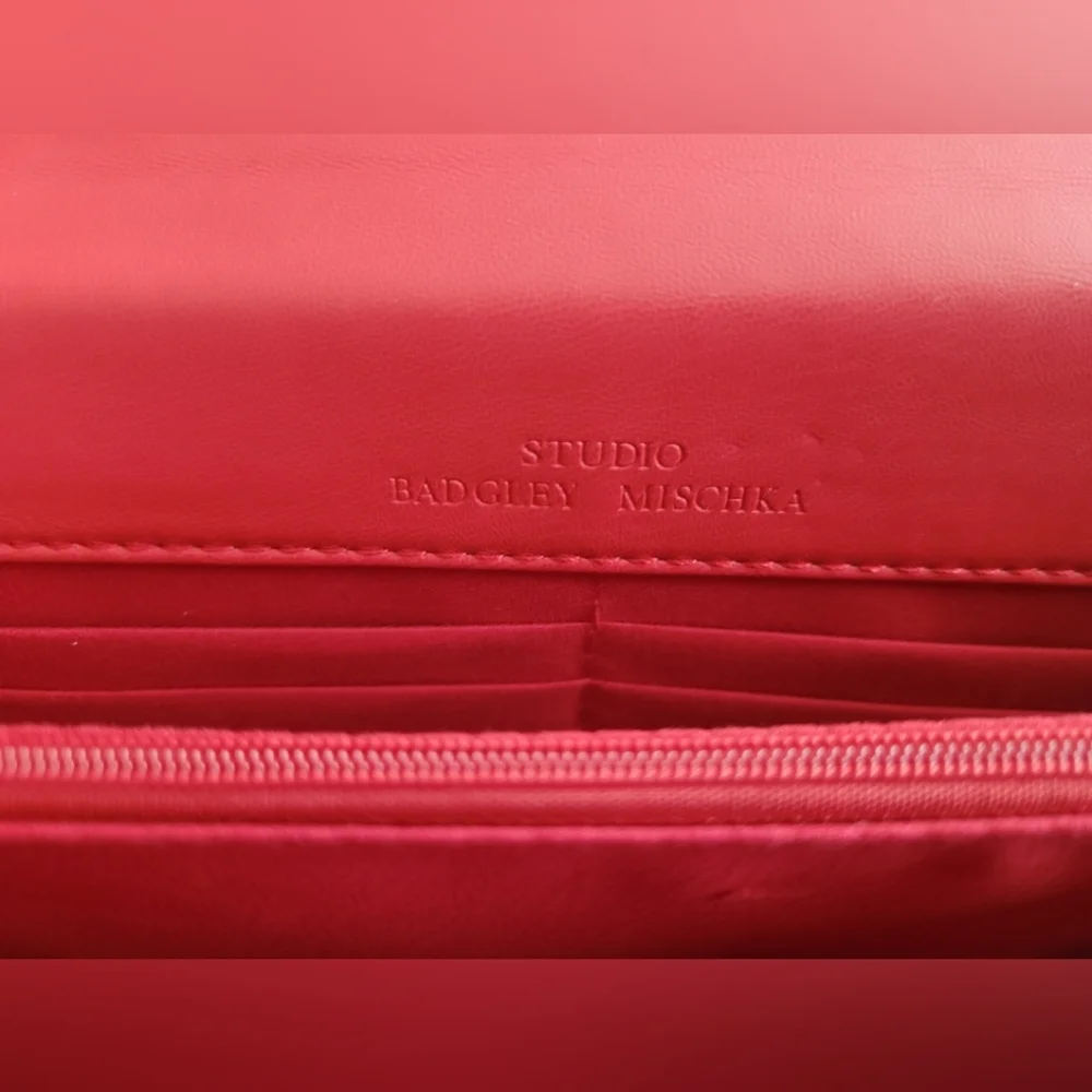 Badgley Mischka Red Quilted Women's Bag - Picture 7 of 10